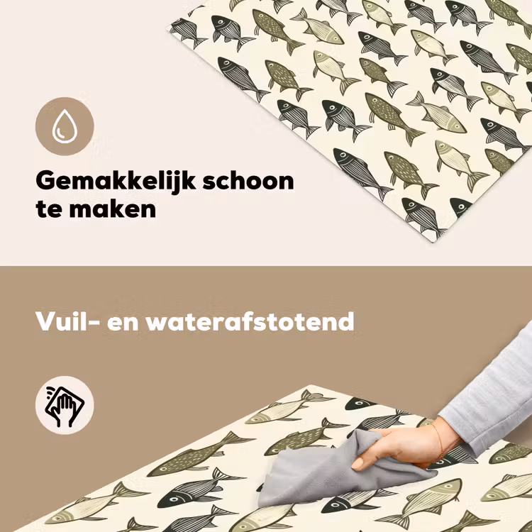 Vissen - Klassiek - Groen Inductie beschemer met haakjes klein 777 -ky-schoon-nl