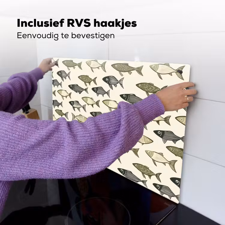 Vissen - Klassiek - Groen Inductie beschemer met haakjes klein 777 -ky-ophangen-nl