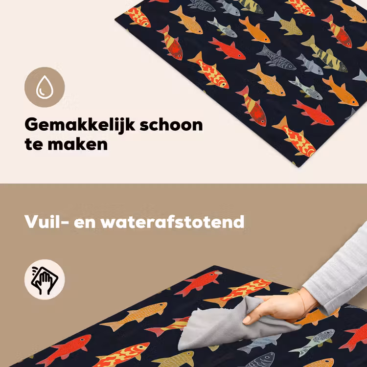 Vissen - Patroon - Kleurrijk Inductie beschemer met haakjes klein 777 -ky-schoon-nl