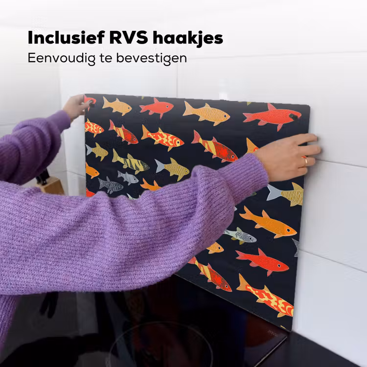 Vissen - Patroon - Kleurrijk Inductie beschemer met haakjes klein 777 -ky-ophangen-nl