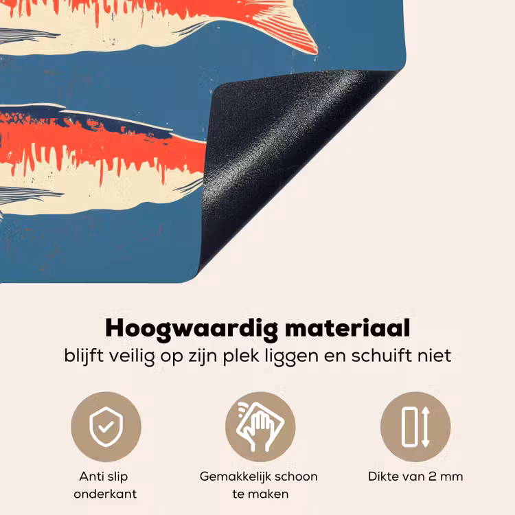 Vissen - Rood - Blauw Inductie beschemer met haakjes middel -ky-onderkant-nl