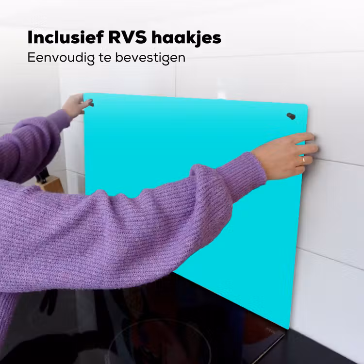 Vivid - Aquamarine - Turkoois Inductie beschemer met haakjes klein 777 -ky-ophangen-nl