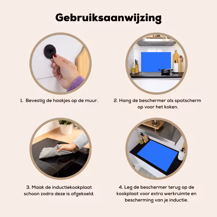 Vivid - Cobalt - Blauw Inductie beschemer met haakjes klein 777 -ky-gebruik-nl