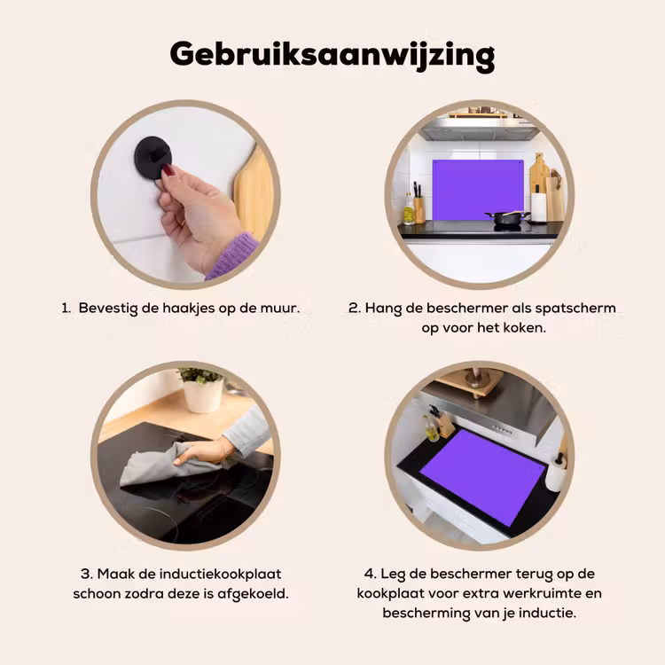 Vivid - Violet - Paars Inductie beschemer met haakjes klein 777 -ky-gebruik-nl