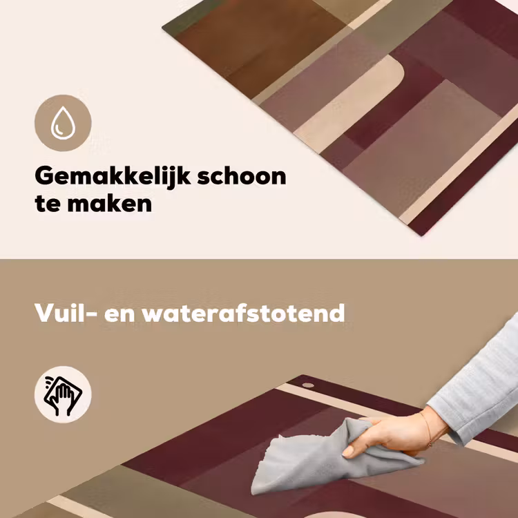 Vlakken - Abstract - Bordeaux - Lijnen Inductie beschemer met haakjes klein -ky-schoon-nl