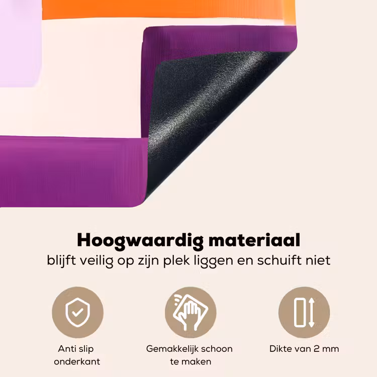 Vlakken - Abstract - Rechthoekig - Oranje Inductie beschemer met haakjes klein -ky-onderkant-nl