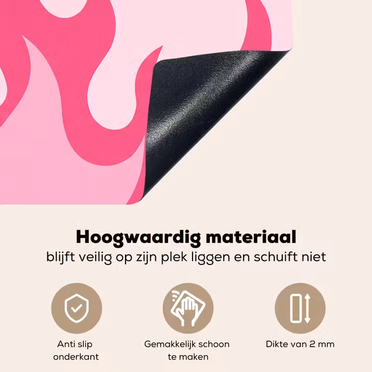 Vlammen - Patroon - Abstract - Modern - Roze Inductie beschemer met haakjes klein -ky-onderkant-nl