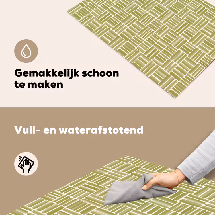 Vlecht - Patroon - Groen Inductie beschemer met haakjes klein 777 -ky-schoon-nl