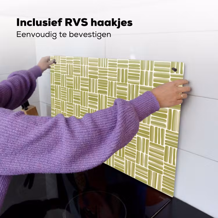 Vlecht - Patroon - Groen Inductie beschemer met haakjes klein 777 -ky-ophangen-nl