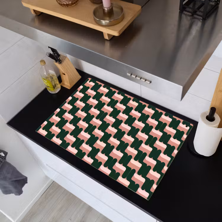 Vlechtpatroon - Groen - Roze - Geometrisch Inductie beschemer met haakjes klein 777 -sfeer1