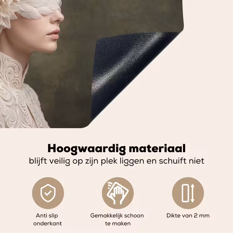 Vleugels - Vrouw - Wit Inductie beschemer met haakjes klein -ky-onderkant-nl