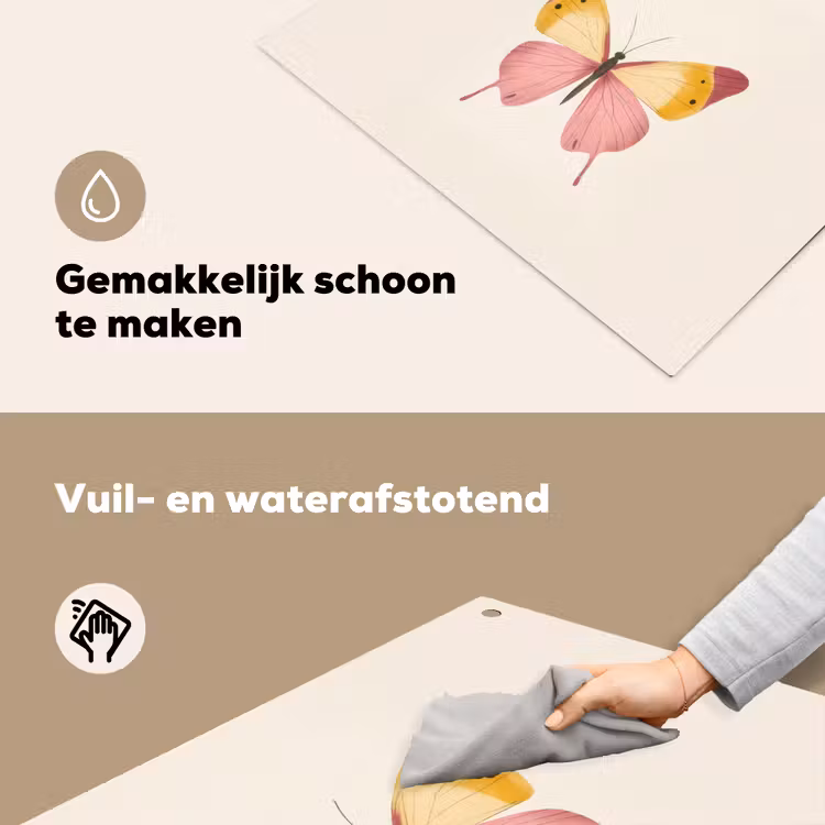Vlinder - Illustratie - Roze Inductie beschemer met haakjes klein -ky-schoon-nl