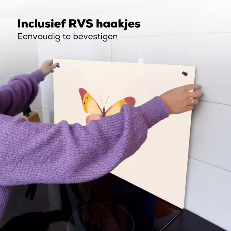 Vlinder - Illustratie - Roze Inductie beschemer met haakjes klein -ky-ophangen-nl