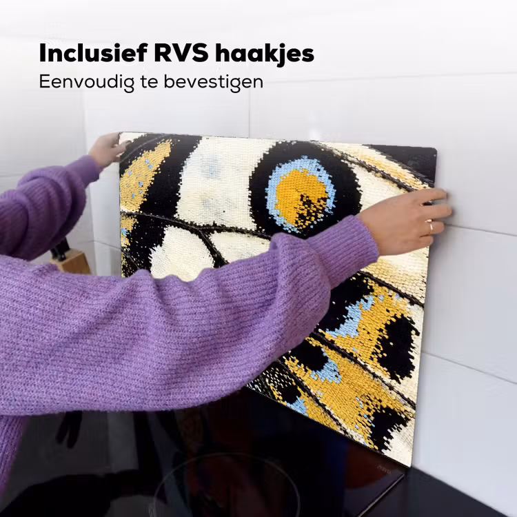 Vlinder - Vleugel - Geel Inductie beschemer met haakjes klein -ky-ophangen-nl