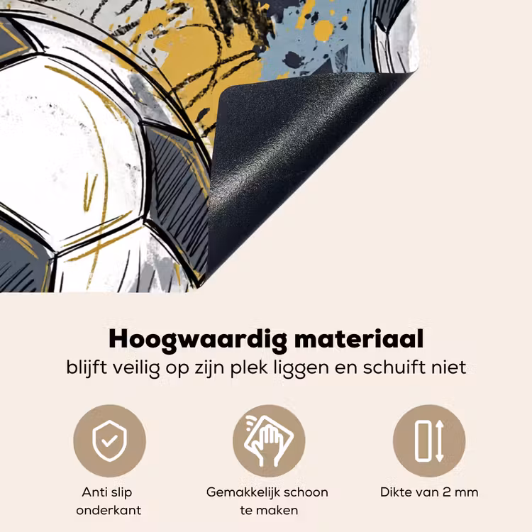 Voetbal - Abstract - Sport - Kleurrijk Inductie beschemer met haakjes klein -ky-onderkant-nl