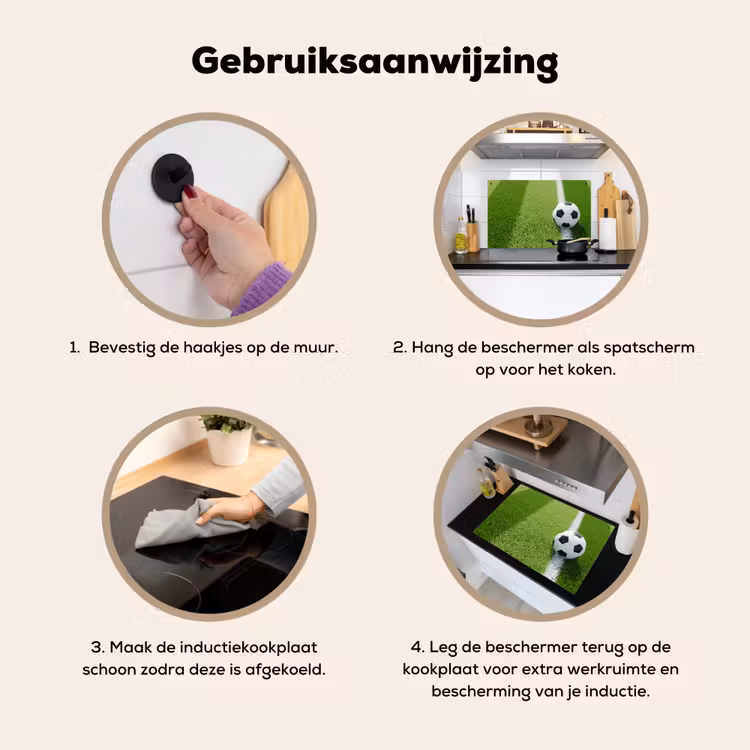 Voetbal - Grasveld - Sport - Groen Inductie beschemer met haakjes klein -ky-gebruik-nl