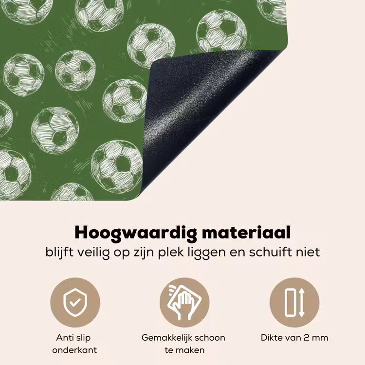 Voetbal - Sport - Groen Inductie beschemer met haakjes klein 777 -ky-onderkant-nl