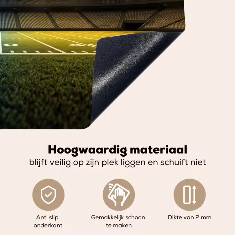 Voetbal - Stadion - Nacht - Modern Inductie beschemer met haakjes klein -ky-onderkant-nl
