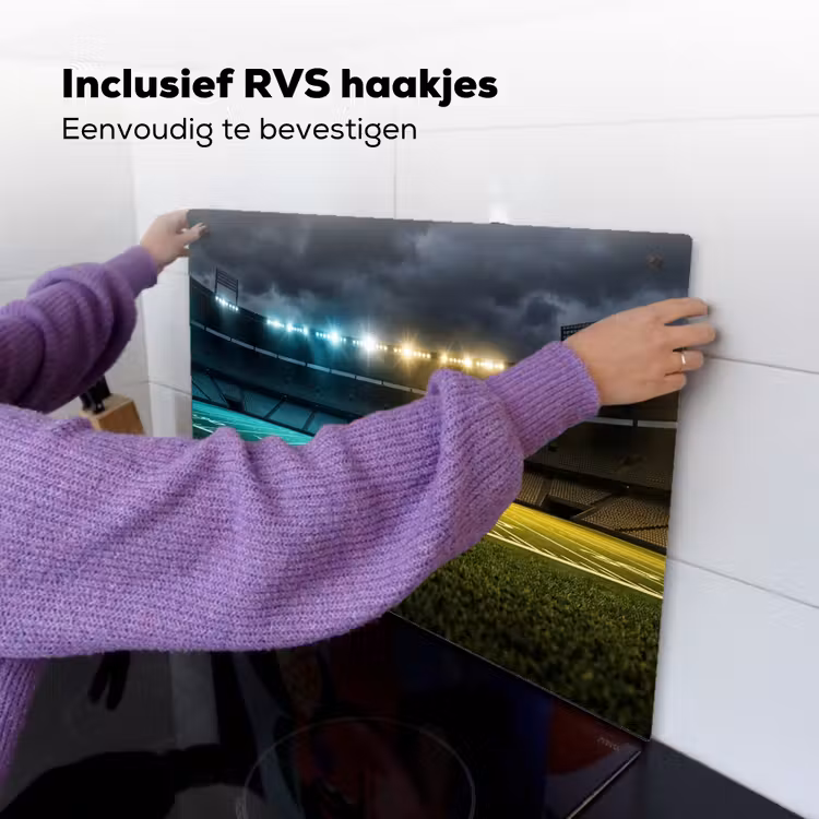 Voetbal - Stadion - Nacht - Modern Inductie beschemer met haakjes klein -ky-ophangen-nl