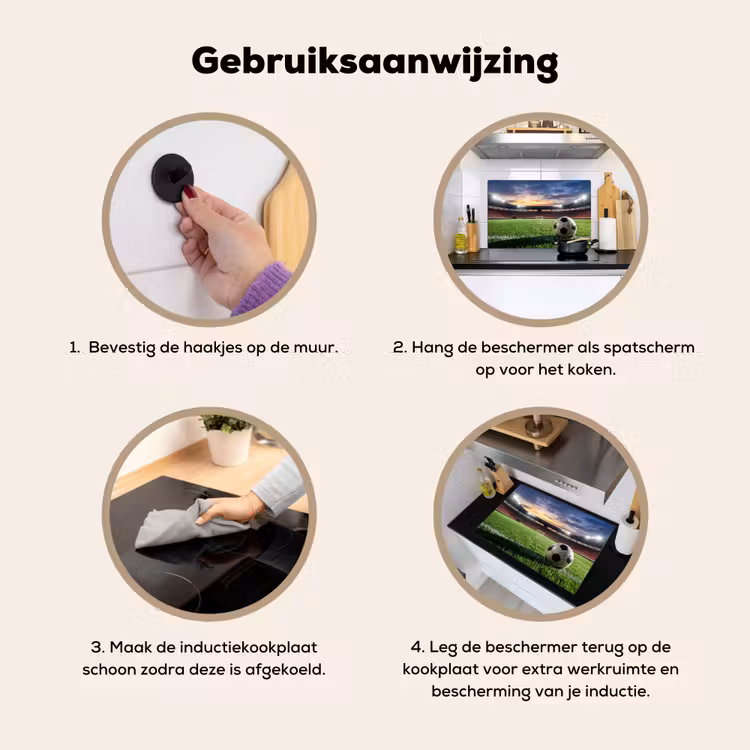 Voetbal - Stadion - Sport - Groen Inductie beschemer met haakjes klein -ky-gebruik-nl