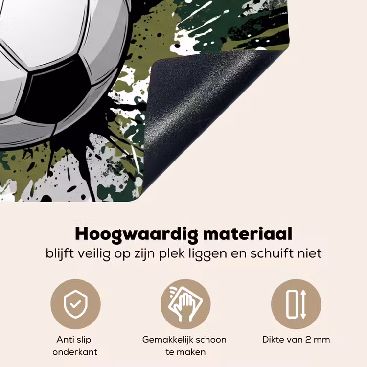 Voetbal - Verf - Spetters - Groen Inductie beschemer met haakjes klein -ky-onderkant-nl