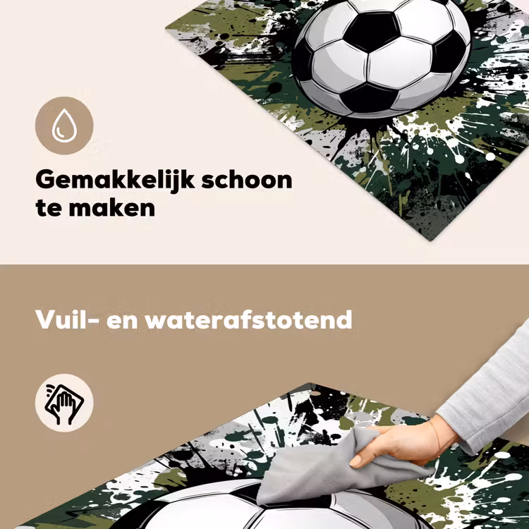 Voetbal - Verf - Spetters - Groen Inductie beschemer met haakjes klein -ky-schoon-nl