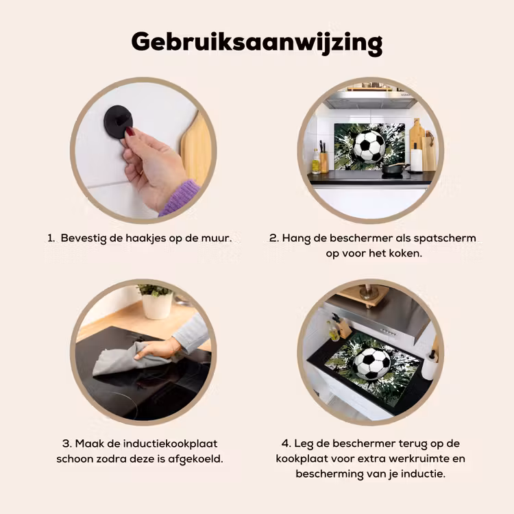 Voetbal - Verf - Spetters - Groen Inductie beschemer met haakjes klein -ky-gebruik-nl