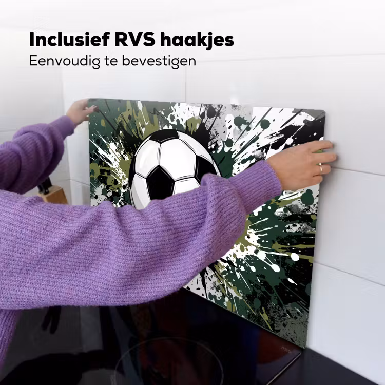 Voetbal - Verf - Spetters - Groen Inductie beschemer met haakjes klein -ky-ophangen-nl