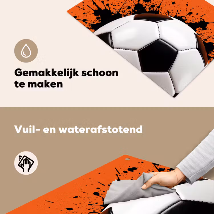 Voetbal - Verf - Sport - Oranje Inductie beschemer met haakjes klein -ky-schoon-nl