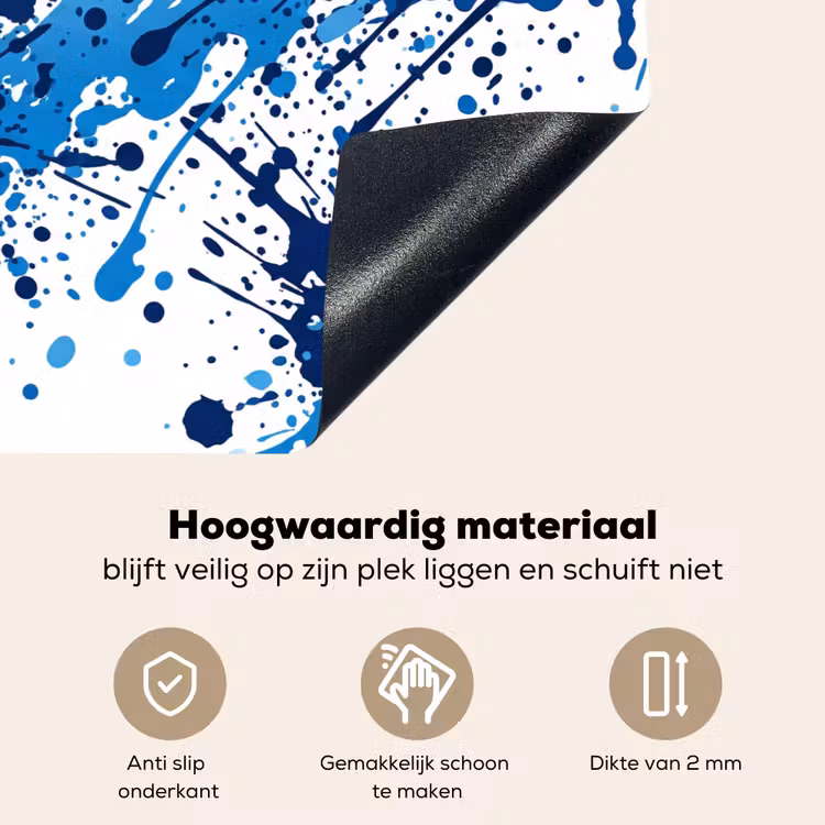 Voetballen - Verf - Sport - Blauw Inductie beschemer met haakjes klein -ky-onderkant-nl