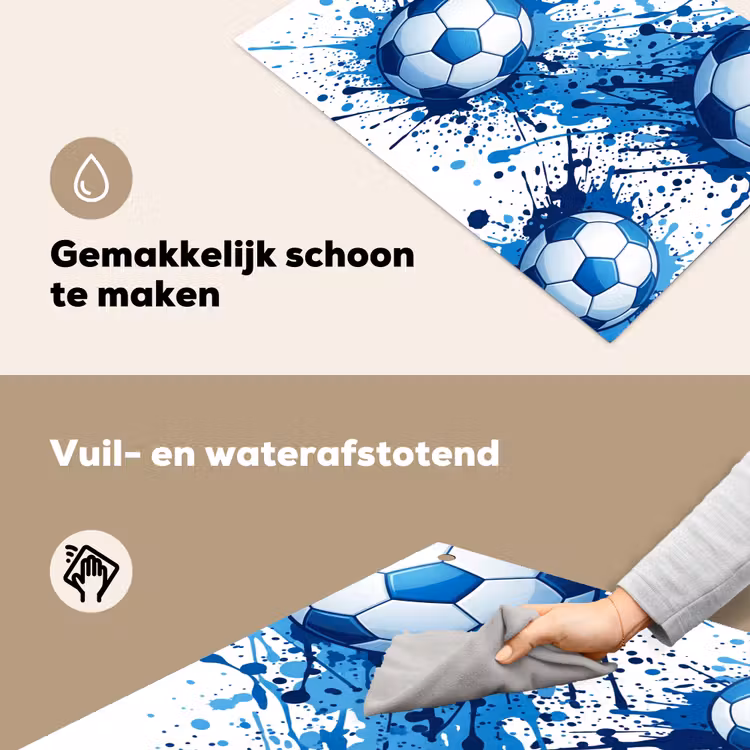 Voetballen - Verf - Sport - Blauw Inductie beschemer met haakjes klein -ky-schoon-nl