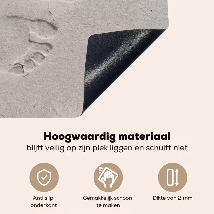 Voeten - Afdrukken - Zand Inductie beschemer met haakjes klein -ky-onderkant-nl