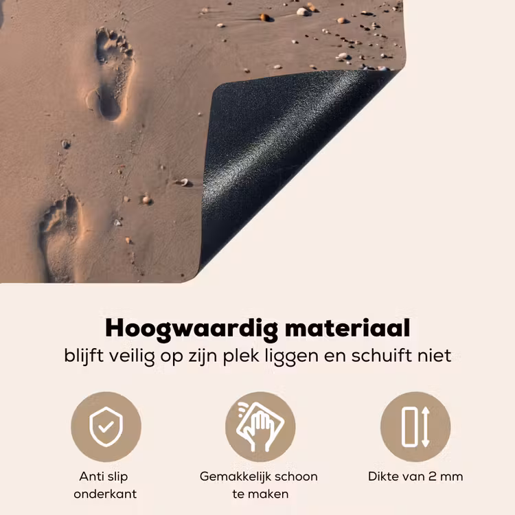 Voetstappen - Vloedlijn - Zee Inductie beschemer met haakjes klein -ky-onderkant-nl