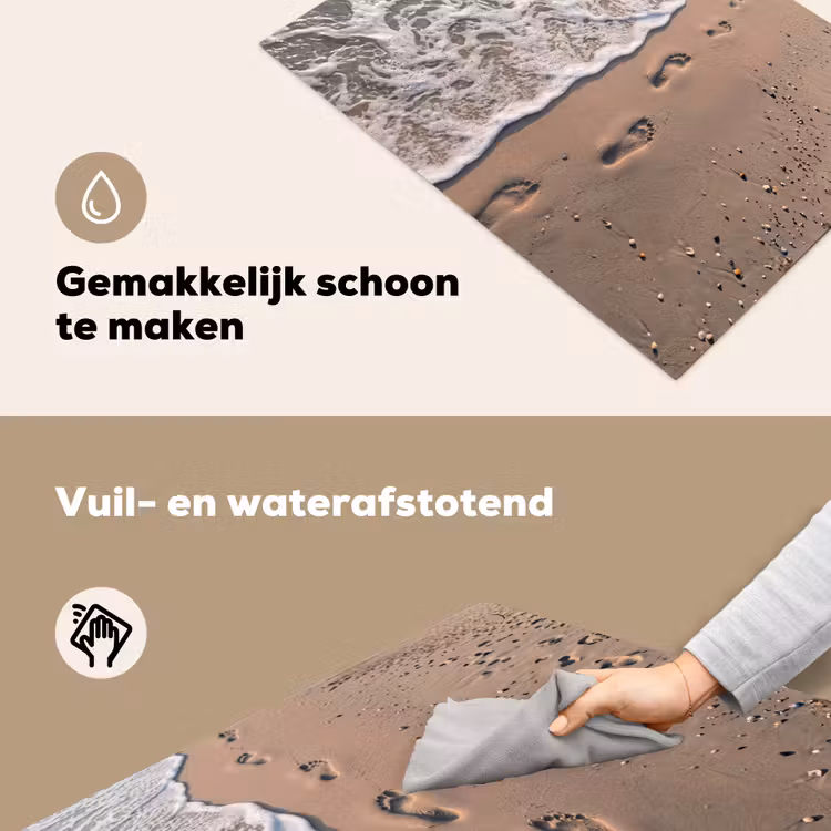 Voetstappen - Vloedlijn - Zee Inductie beschemer met haakjes klein -ky-schoon-nl