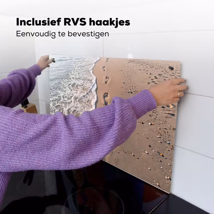 Voetstappen - Vloedlijn - Zee Inductie beschemer met haakjes klein -ky-ophangen-nl