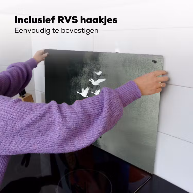 Vogel - Japandi - Groen Inductie beschemer met haakjes klein -ky-ophangen-nl
