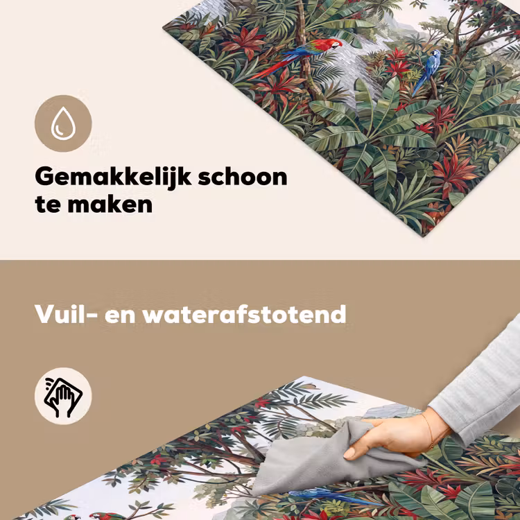 Vogel - Jungle - Natuur - Mozaïek - Groen Inductie beschemer met haakjes klein -ky-schoon-nl