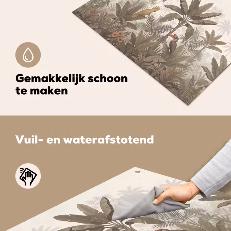 Vogel - Jungle - Tropisch - Illustratie - Groen Inductie beschemer met haakjes klein -ky-schoon-nl