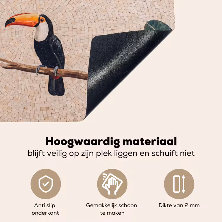 Vogel - Mozaïek - Tropisch - Natuur - Kleurrijk Inductie beschemer met haakjes klein -ky-onderkant-nl