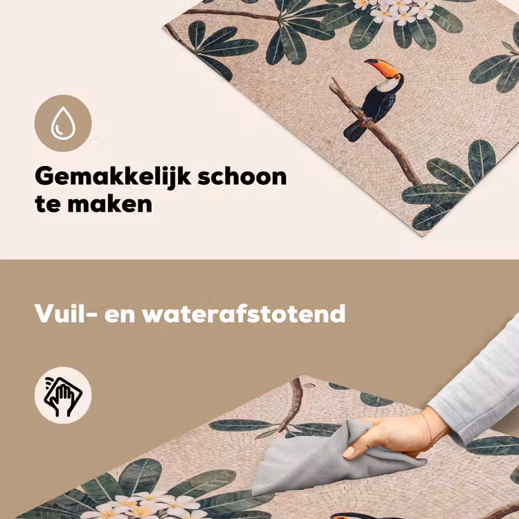 Vogel - Mozaïek - Tropisch - Natuur - Kleurrijk Inductie beschemer met haakjes klein -ky-schoon-nl