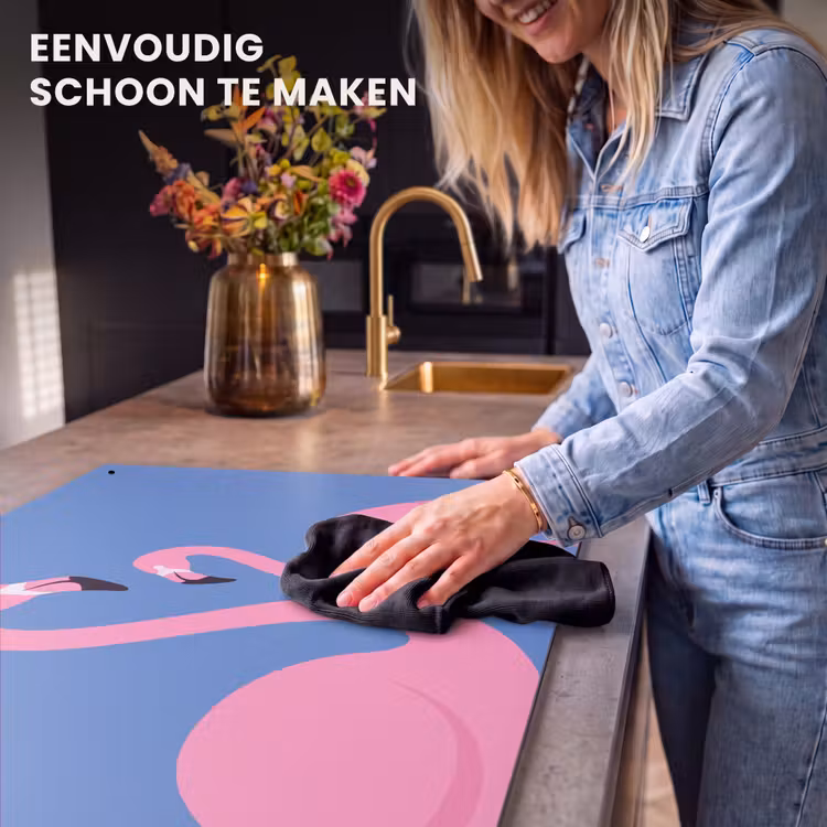 Vogel - Paar - Dieren - Modern - Roze Inductie beschemer met haakjes klein -ky-schoon-nl