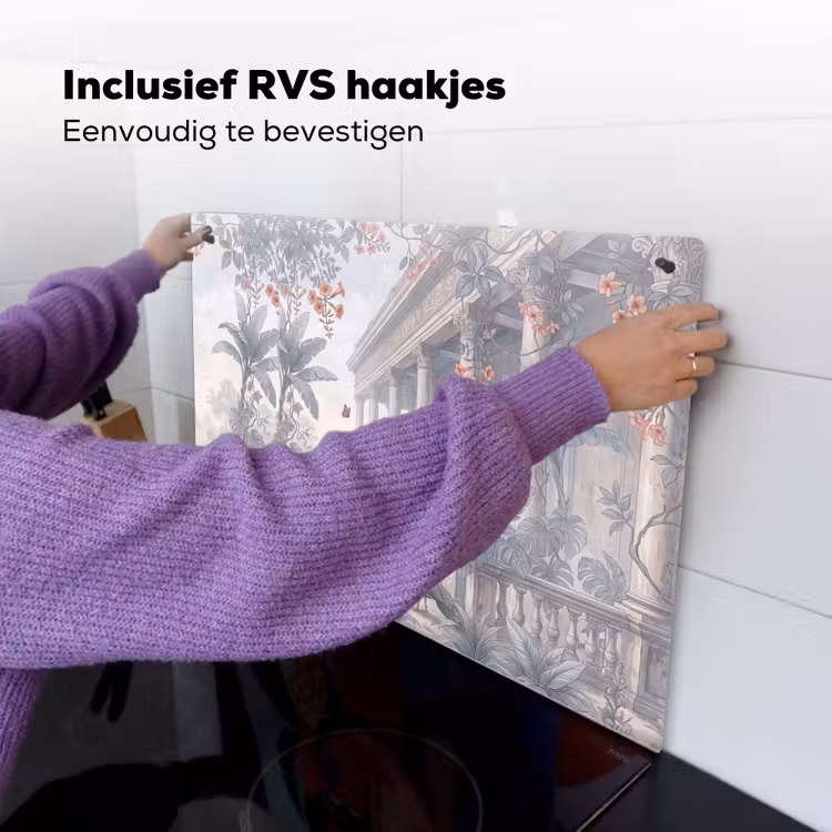 Vogel - Pauw - Architectuur - Klassiek - Groen Inductie beschemer met haakjes klein -ky-ophangen-nl