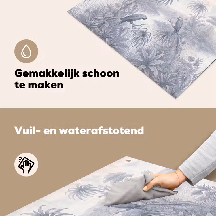 Vogel - Rivier - Tropisch - Illustratie - Blauw Inductie beschemer met haakjes klein -ky-schoon-nl