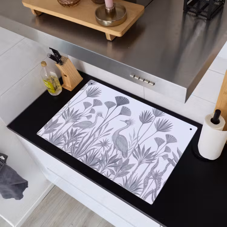 Vogel - Tropisch - Illustratie - Blauwgrijs - Natuur Inductie beschemer met haakjes klein -sfeer1