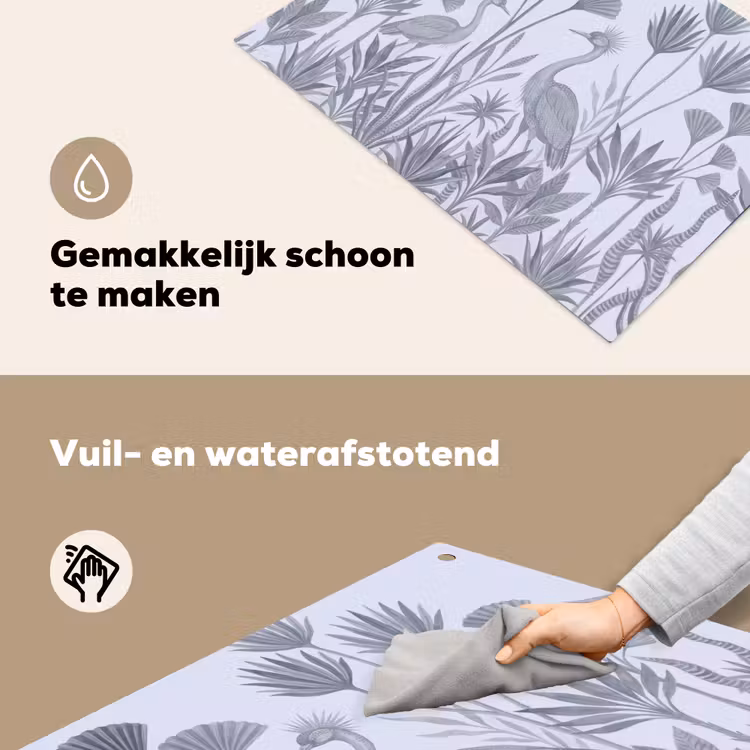 Vogel - Tropisch - Illustratie - Blauwgrijs - Natuur Inductie beschemer met haakjes klein -ky-schoon-nl