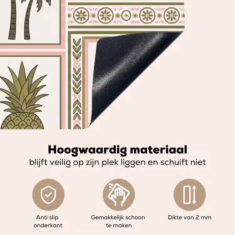 Vogel - Tropisch - Patroon - Decoratief - Groen Inductie beschemer met haakjes klein -ky-onderkant-nl