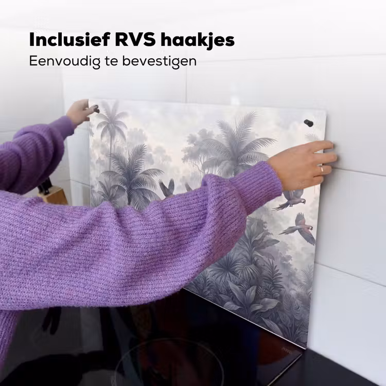 Vogel - Vliegend - Jungle - Vintage - Dieren Inductie beschemer met haakjes klein -ky-ophangen-nl
