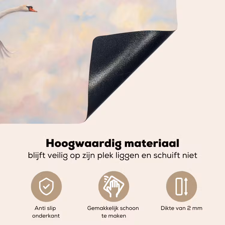 Vogel - Vliegend - Lucht - Modern - Pastel Inductie beschemer met haakjes klein -ky-onderkant-nl