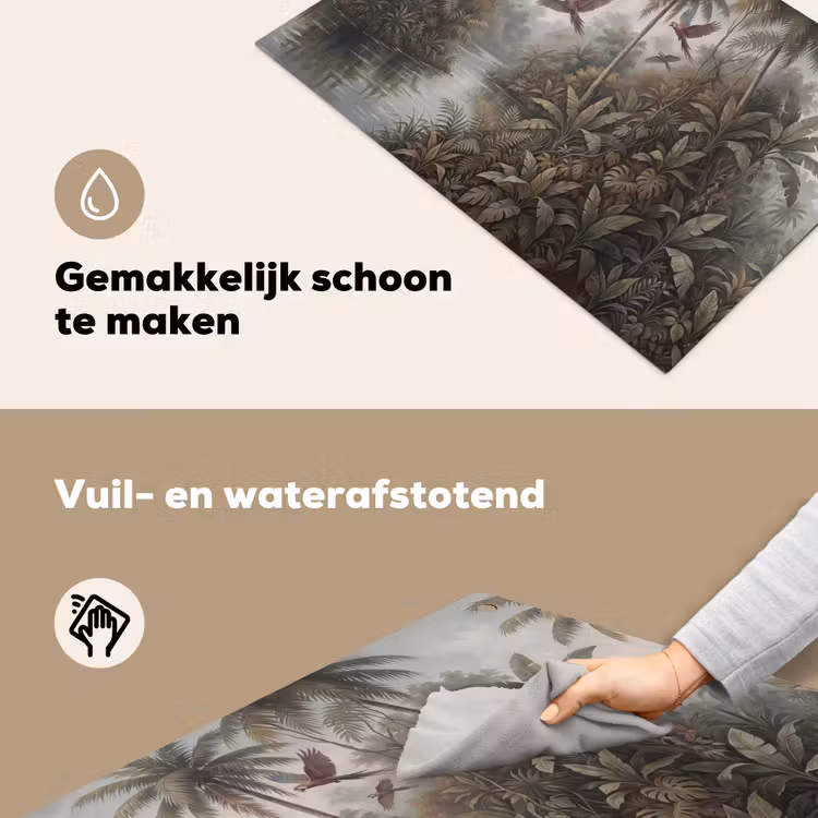 Vogel - Vliegend - Tropisch - Landschap - Klassiek Inductie beschemer met haakjes klein -ky-schoon-nl