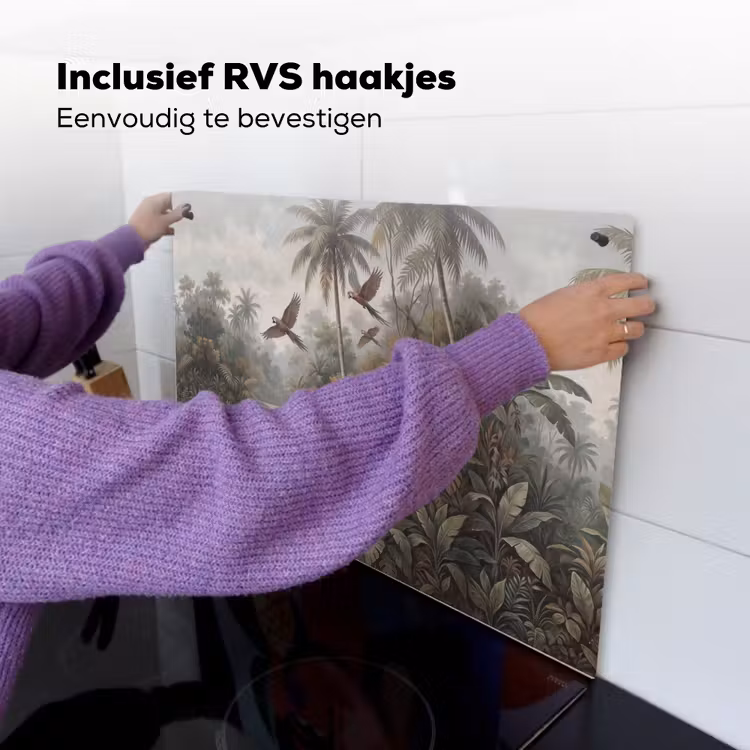 Vogel - Vliegend - Tropisch - Landschap - Klassiek Inductie beschemer met haakjes klein -ky-ophangen-nl